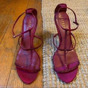 LAUREN Ralph Lauren red sequined strappy heels